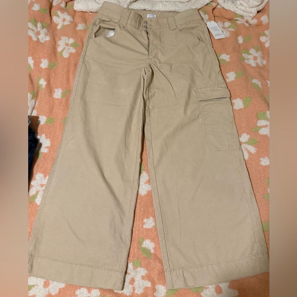 Corduroy wide leg cargo